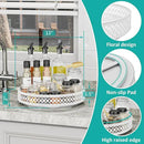 Ovicar Lazy Susan Turntable Organizer - 13 inch Rotating Spice Rack Metal Lazy Susan for Cabinet Pantry Kitchen Countertop Dining Table Cupboard Bathroom Vanity Refrigerator White by CozyNest Decor