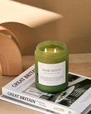 M&SENSE Sage Wood Scented Candle, 19.4oz 110 Hours Long Lasting Clean Non Toxic All Natural Soy Wax Candle for Relaxing & Stress Relief, 2 Wick Home Fragrance Gifts for Home Decor by CozyNest Decor