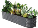 Raised Garden Bed Kit 8×2×1.4 FT Magnesium-Aluminum-Zinc Stainless Steel Metal Planter Box for Planting Outdoor Plants Vegetables（Gray） by CozyNest Decor