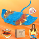 Mewaii Microwavable Heatable Manta Ray Crochet Kit for Beginners Level 2 with 40% Extra Eco-Friendly Pre-Started Easy Yarn, Step-by-Step Video Tutorials for Adults and Kids by TinyTreasures Baby Boutique