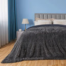 GONAAP Fuzzy Faux Fur Throw Blanket Queen Size Dark Grey Super Soft Cozy Plush Fuzzy Shaggy Blanket for Couch Sofa Bed (Dark Grey, Queen(90"x90")) by CozyNest Decor