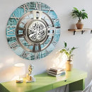 The Gears Clock Real Moving Gear Wall Clock England Line (Aqua Green, 24 inches (60 cm)) by CozyNest Decor