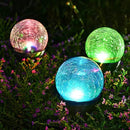 GIGALUMI Solar Outdoor, Cracked Glass Ball Solar Garden Lights, Color Changing Lights Outdoor,Garden LED for Path, Patio, Yard, 3 Pack Pathway by CozyNest Decor