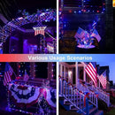 JMEXSUSS 2 Pack Red White and Blue Solar Lights, Each 100 LED 33FT Solar Fairy Lights Outdoor Waterproof, 4th of July Solar String Lights for Independence Day Outside Decorations by GreenHaven Gardens