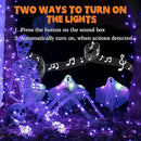 Rotu Halloween Lights Outdoor 114.8 ft 300 LED String Lights with Music Sync Spooky Sounds Halloween Decorations Fairy Lights Indoor Waterproof for Yard Porch Haunted House Decor (Purple) by CozyNest Decor