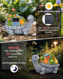 Solar Turtle Statue Garden Decor for Outside with Succulents and 7 LED Lights – 10.3 Inch Cute Lawn Ornaments for Patio, Porch, Balcony & Yard – Unique Birthday Gifts for Women Mom Grandma Wife by CozyNest Decor