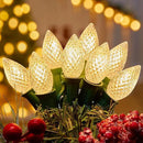 C7 LED Lights Warm White Christmas Lights Outdoor, 100FT C7 Christmas String Lights with 100 Plastic Bulbs, Traditional Hanging Holiday Lights for Christmas Tree Patio Fence Roofline Xmas Decorations by GreenHaven Gardens