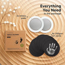 2-Pack Round Inkless Baby Hand and Footprint Kit - Mess Free Ink Pad for Newborn Keepsake, Dog Nose & Paw Print Kit, Clean Touch Ink Pad for Baby Hand & Footprints, Ideal New Mom Gifts (Silver) by TinyTreasures Baby Boutique