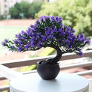 Fake Plants Plastic Artificial Bonsai Tree, Purple Room Decor Bonsai Tree for Home Bedroom Farmhouse Office Desk Decor, Tall 9.5" by GreenHaven Gardens