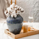 Blue Ceramic Vase for Home Decor,7.8 Inch Flower Vases，Decorative Vase for Pampas Grass，Modern Art Texture Vases for Home Entryway Living Room Dining Table Farmhouse Office Decor- Blue by GreenHaven Gardens