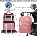 Baby Diaper Bag Backpack Tote for Women Large Capacity with Insulated Pockets Multifunctional Waterproof Diaper Bags For Baby Girl Boy Mama Maternity Travel Bag Pink by TinyTreasures Baby Boutique