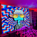 ADDWel Blacklight Frog Tapestry, Hippie Alien Tapestry Glow In The Dark, UV Reactive Black Light Upright Posters Wall Hanging for Bedroom Dorm Living Room Backdrop Decor by CozyNest Decor