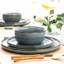 GBHOME Ceramic Dinnerware Sets for 6, 18 Pieces Stoneware Plates and Bowls Sets, Scratch Resistant Dishes, Dishwasher & Microwave Safe, Space Blue by CozyNest Decor