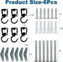 Ceiling Hooks for Hanging Plants (6 PCS Black),Heavy Duty Metal Plant Hooks, Screw in Hooks for Hanging Birdfeeders, Lamps, Planters, Outdoor Decorative Hooks up to 33 lbs by GreenHaven Gardens