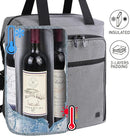 ALLCAMP 6 Bottle Wine Gift Bag - Insulated Tote Cooler, Adjustable Strap, Includes 6 Wine Glasses, Napkins & Corkscrew, Portable Travel Gifting(Gray) by TinyTreasures Baby Boutique