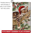 BLKWHT Winter Cat Garden Flag 12x18 Vertical Double Sided Christmas Holiday Outside Decorations Burlap Yard Flag BW738 by GreenHaven Gardens