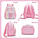 I IHAYNER Kids Glitter Lightweight Backpack for School Travel & Daycare, Toddler Backpack for Girls 3+ Preschool Kindergarten Elementary Kids Backpack-Rainbow Pink E by TinyTreasures Baby Boutique