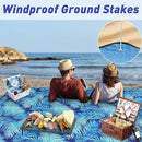 PY SUPER MODE Picnic Blankets Extra Large, Waterproof Foldable Outdoor Beach Blanket Oversized 83x79” Sandproof, 3-Layer Picnic Mat for Camping, Hiking, Travel, Park, Concerts(Blue Leaves) by TinyTreasures Baby Boutique