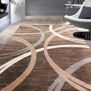 Rugshop Modern Wavy Circles Design Area Rug 3'3" x 5' Brown by TinyTreasures Baby Boutique