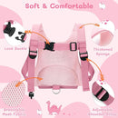 Dr.meter 3 in 1 Toddler Harness Leash + 8.2ft Anti Lost Wrist Link, Cute Dinosaur Kids Anti Lost Leash with Key Lock, Child Walking Harness for Parent Boys Girls Keep Kids Close, Travel Essensials by TinyTreasures Baby Boutique