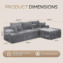 Hobestluk Modular Sectional Sofa Couches 108" L-Shape Couch 3 Seat Modular Sofa Memory Foam Sectional Couches for Living Room, Boneless Couch with Oversized Chaise (Light Grey, Right Facing) by CozyNest Decor