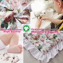 Brandream French Country Garden Floral Crib Bedding Sets for Girls Baby Nursery Bedding Set 3 Piece Ruffled Baby Quilt, Crib Sheet, Crib Skirt - White Blush Pink Green by TinyTreasures Baby Boutique