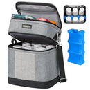 Mancro Breastmilk Cooler Bag with Ice Pack, insulated bottle bag for Daycare and Travel, Double Layer Baby Bottle Cooler Bag Fits 6 up to 9 Ounces for Nursing Moms, Light Grey by TinyTreasures Baby Boutique