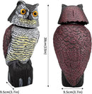 Owl Decoys to Scare Birds & Squirrels Away, 360 Rotating Head, Plastic Garden Owls for Indoor/Outdoor Use by GreenHaven Gardens