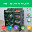 Humble Crew Kids Toy Storage Organizer with 12 Plastic Bins, Camo – Removable Bins for Playroom, Bedroom, Toddler Furniture for Boys and Girls Ages by TinyTreasures Baby Boutique