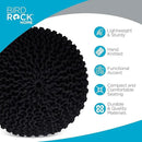 BIRDROCK HOME Round Pouf Ottoman | Cotton Braided Foot Stool with Bean Bag Filling | Boho Foot Rest for Living Room & Bedroom | Compact & Comfortable Seating, Lightweight & Soft | Black by CozyNest Decor