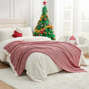 Snuggle Sac Christmas Red Blanket Twin Size, Ultra Soft Warm Fuzzy Knit Blanket Throws Dupes for Couch,Sofa, Bed, Heather Red, 60x80 inches by TinyTreasures Baby Boutique