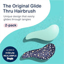 Crave Naturals Glide Thru Detangling Hair Brushes for Women - Detangler Brush for Curly or Straight, Wet or Dry Hair - Gentle on Tangles Comb - 7.5x3-Inch, Turquoise and Terrazzo (Pack of 2) by TinyTreasures Baby Boutique