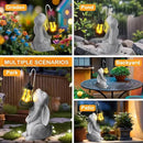 Solar Garden Outdoor Statues,Resin Rabbit Figurine Decorations with Solar Lantern, Outdoor Rabbit Art Decor for Lawn,Yard, Unique Housewarming Gift for Garden Home by GreenHaven Gardens