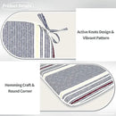 Indoor/Outdoor Chair Cushions 16x17 Inch, Patio Chair Cushions with Ties, All Weather Seat Cushions for Patio Furniture Home Garden Chair Use, Set of 4, Stripe Denim Blue by GreenHaven Gardens