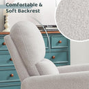 Swivel Rocker Recliner, Oversized Manual Nursery Glider Rocking Recliner with Removable Cushion, Upholstered Teddy Boucle Swivel Reclining Chair for Nursery Living Room Bedroom, Teddy Grey by TinyTreasures Baby Boutique