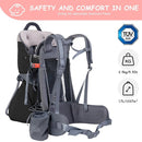 Wipha Baby Backpack Carrier, Toddler Carrier with Canopy, Adjustable and Safe Hiking Backpack for Baby(Creeper III-Black) by TinyTreasures Baby Boutique