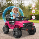 ANPABO 24V 2 Seater Ride On Car for Kids w/EVA Tires, 4X200W Motors, 4 Shock Absorbers, 2.4G Remote Control, Bluetooth Radio, LED Headlights & Searchlights, Electric Car for Kids Ages 3-8, Pink by TinyTreasures Baby Boutique