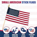 Super Tough 4"x6" Cotton US Stick Flag with Spear Tip - USA-Made Hand Held American Ensign for Parades, Holidays, and Events - Durable Cotton Fabric - Ideal for Patriotic Celebrations -100 Pack by GreenHaven Gardens