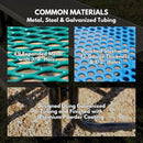 Heavy-Duty Portable ADA-Compliant Outdoor Picnic Table, Punched Steel Patio Dining Furniture Made in America (8ft Rectangular, One-Side Handicap, Textured Gold Vein) by GreenHaven Gardens