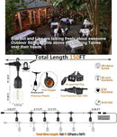 Achin Outdoor String Lights 150 Feet LED Waterproof Patio Lights with 50 Shatterproof Dimmable Warm Edison Bulbs String Lights for Outdoor Gazebo Bistro Wedding Birthday Party Lights, Connectable by GreenHaven Gardens