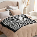 Snuggle Sac Houndstooth Throw Blanket for Couch, Reversible Super Soft Warm Blankets Cozy Knit Fuzzy Plush Lightweight Throws for Sofa, Bed, Camping, Black,50x60 inches by TinyTreasures Baby Boutique