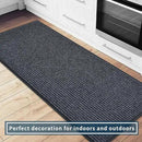 fani Heavy Duty Large Outdoor Indoor Entrance Black Doormat Waterproof Low Profile Entrance Rug Front Door Mat Patio Anti-Skid Rubber Back, 48x96 inch (Gray) by GreenHaven Gardens