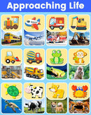 Benresive Wooden Toddler Puzzles, Montessori Toys for 1 2 3 Year Old Boys, Toys for 1 2 3 Year Old Boy Birthday Gifts, 12 Pack Vehicle Toddler Learning Educational Puzzles by TinyTreasures Baby Boutique