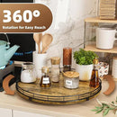 Lazy Susan Turntable Organizer for Table Top, 16’’ Round Wooden Lazy Susan for Cabinet Kitchen Countertop Pantry Dining Coffee Table for Condiments Spices, Rustic Bathroom Vanity Tray for Soap Candle by CozyNest Decor