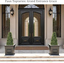 3ft Artificial Boxwood Topiary Trees (Set of 2) - UV Resistant Faux Plants Outdoor, Realistic 36" Fake Cone Bushes and Shrubs for Front Porch, Planter, Patio - Low Maintenance & Evergreen by GreenHaven Gardens