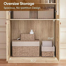 Vyre 71" Tall Farmhouse Bookshelves with Glass Doors, Large Modular Bookcase with Adjustable Shelves, Storage Cabinet for Living Room, Kitchen, Home Office, Brown by CozyNest Decor