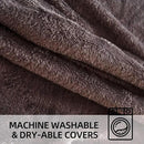 Bean Bag Chair 5Ft, Memory Foam Filled, Large Beanbag Chairs for Adults and Teens, Soft Sofa with Removable Flannel Cover, Round Couch for Living Room Bedroom College Dorm (Brown, 5FT-60×60"×24") by CozyNest Decor