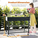 KING BIRD Raised Garden Bed with Legs & Double-Layer Storage Shelf, Galvanized Elevated Planter Box with Lockable Wheels for Backyard, Patio, Balcony, 400lb Capacity, Black, 48x24x38 in by GreenHaven Gardens