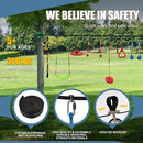 Slsy 60FT Ninja Warrior Obstacle Course for Kids, Complete 13-Obstacle Slackline Kit with Monkey Bar, Swing, Balance Belt, Climbing Ladder & Net, Durable Outdoor Playset Equipment by TinyTreasures Baby Boutique