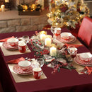 sancua Rectangle Tablecloth - 60 x 84 Inch - Stain and Wrinkle Resistant Washable Polyester Table Cloth, Decorative Fabric Table Cover for Dining Tables, Buffet Parties and Camping, Burgundy by CozyNest Decor